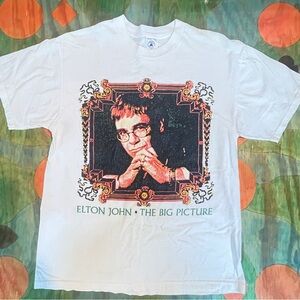 Vintage Rare Elton John 1997 The Big Picture Concert T-shirt Large White.